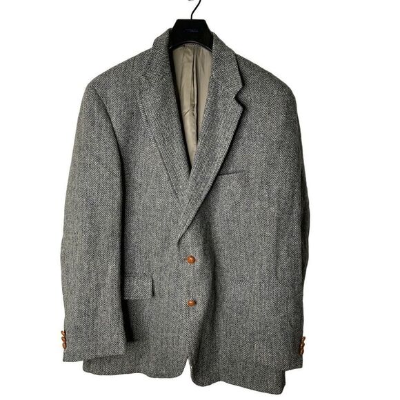 Harris Tweed Handwoven 100% pure scottish wool blazer men's size 44 large - Picture 1 of 6